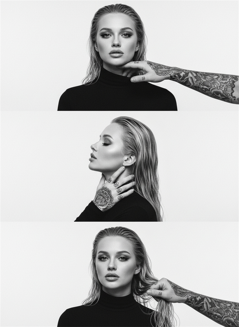 AI Black and White Triple Stitch Generator