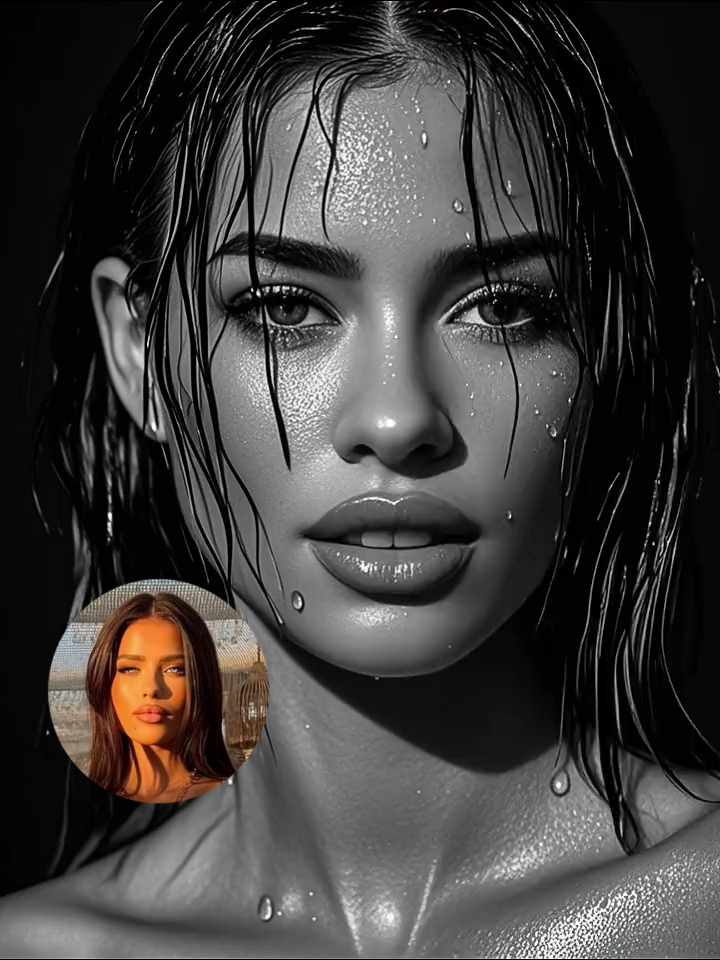 Black and white close-up