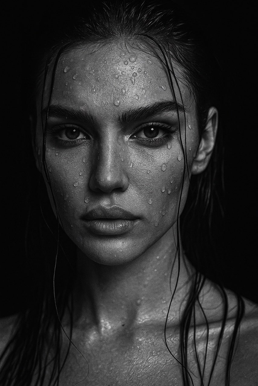 Black-and-white portrait