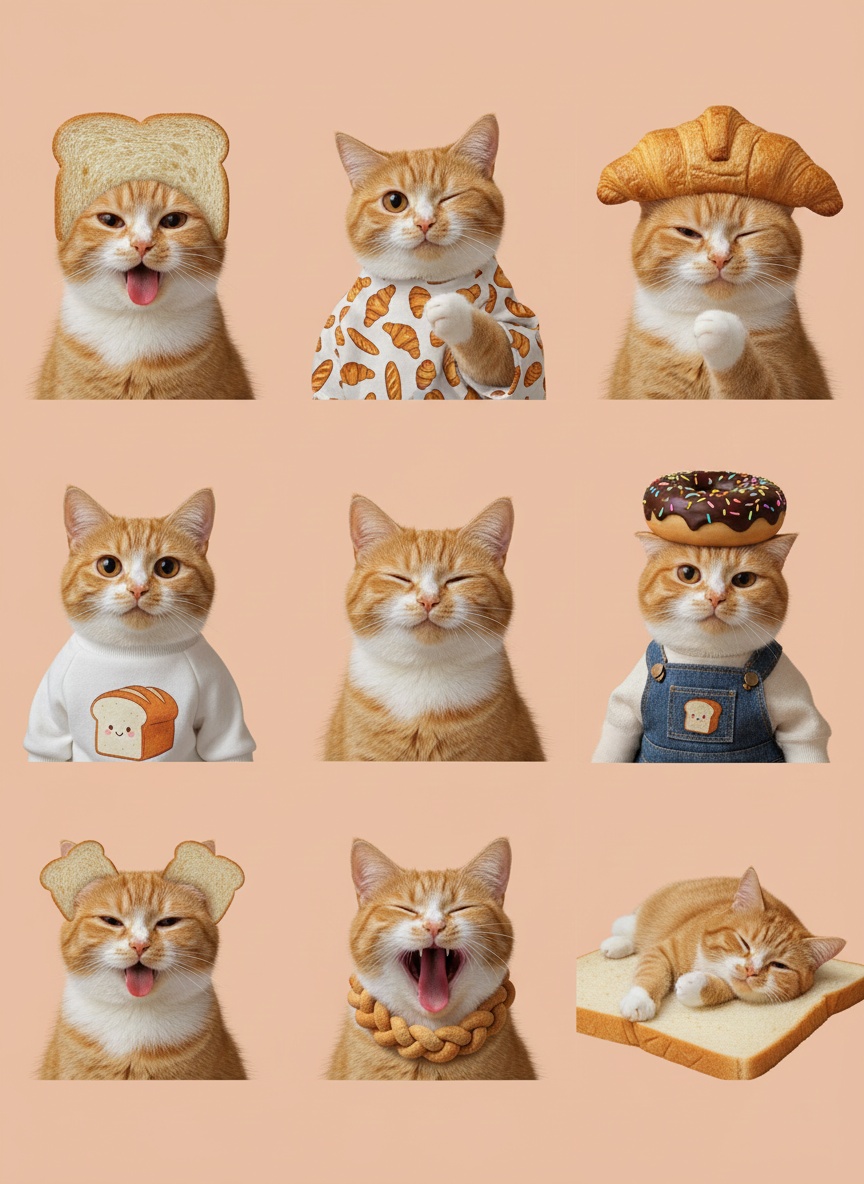 Cat-shaped Bread Photoshoot