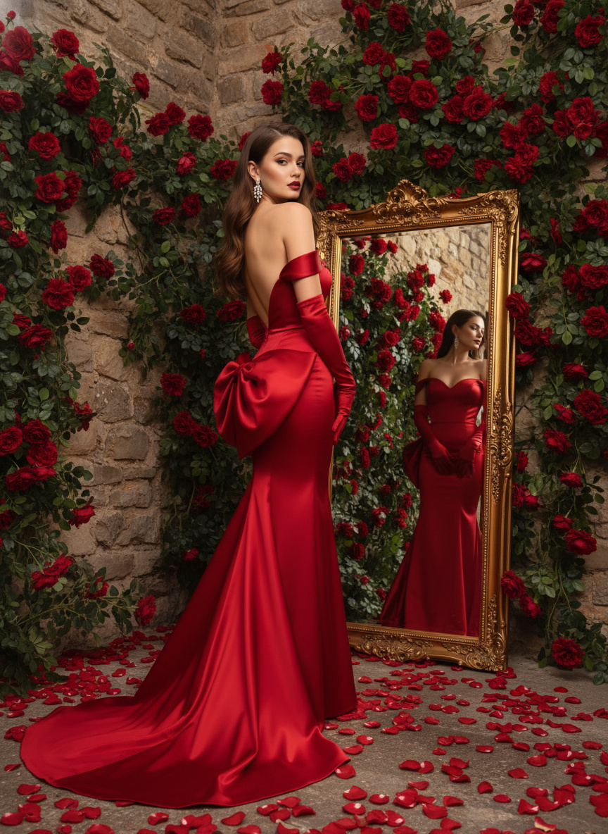 AI Magic Mirror Red Rose Generator