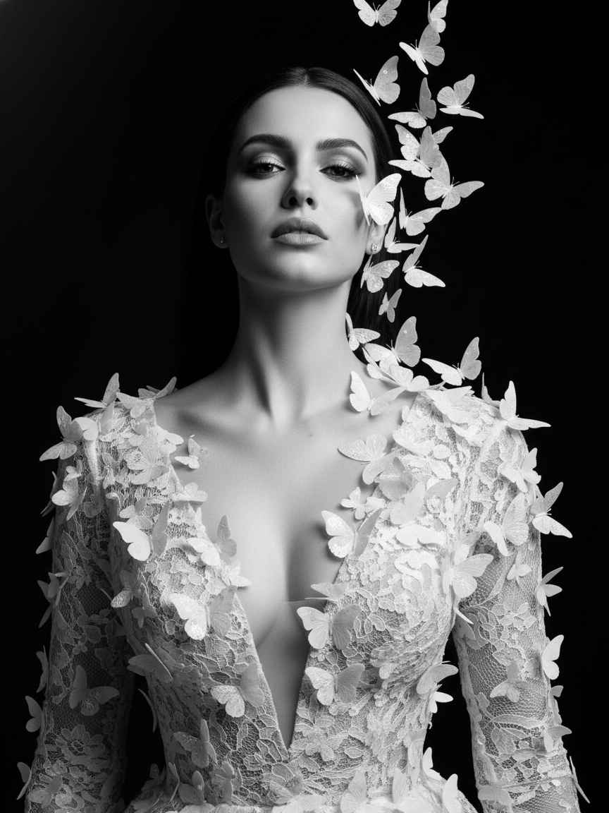 Portrait of a Shadow Butterfly AI Generator